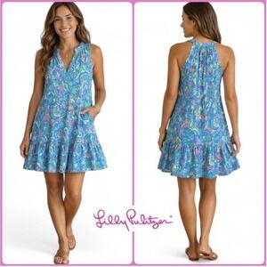Lilly Pulitzer Danberry Dress Seabreeze Hey Gull Friend Southern Preppy Size S